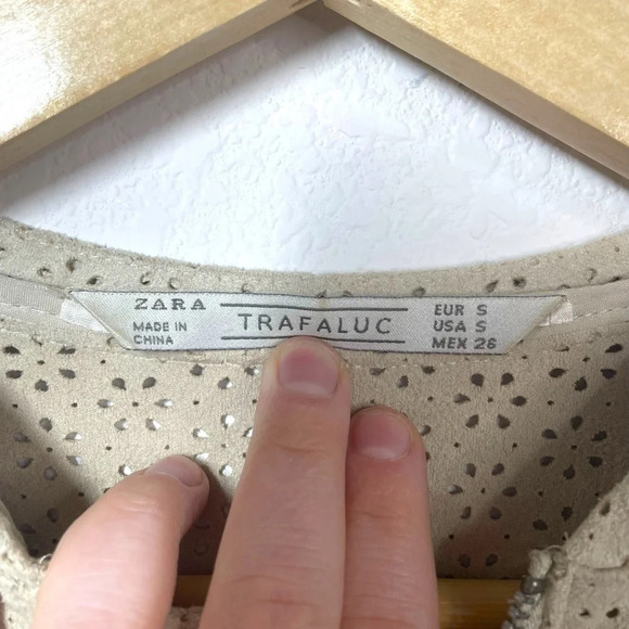 Zara Trafaluc Women’s Suede Textured Full Zip Bomber Jacket in Tan Size S - Picture 5 of 9